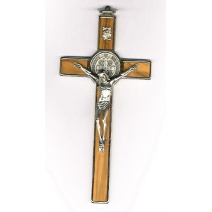 Crucifix bois olivier St Benoît 16 cm (photo ne correspond pas)